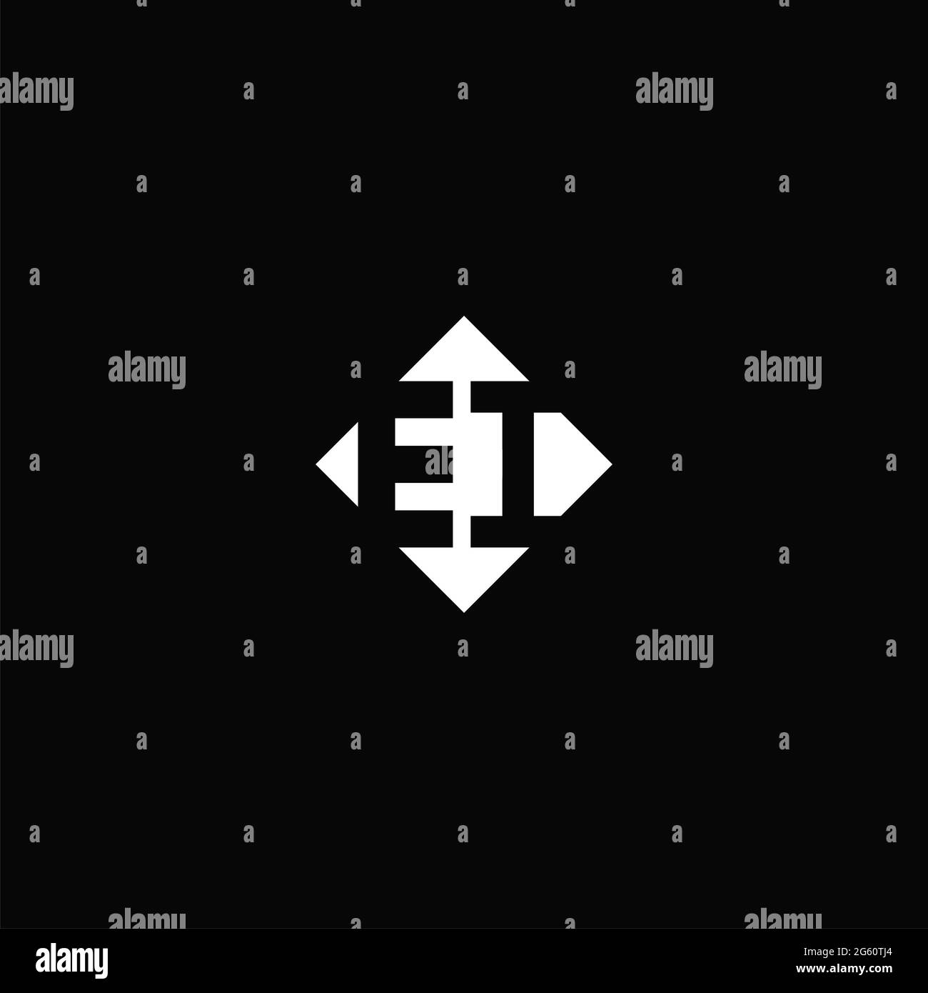 Monogram logo design with diamond square shape isolated on black background Stock Vector