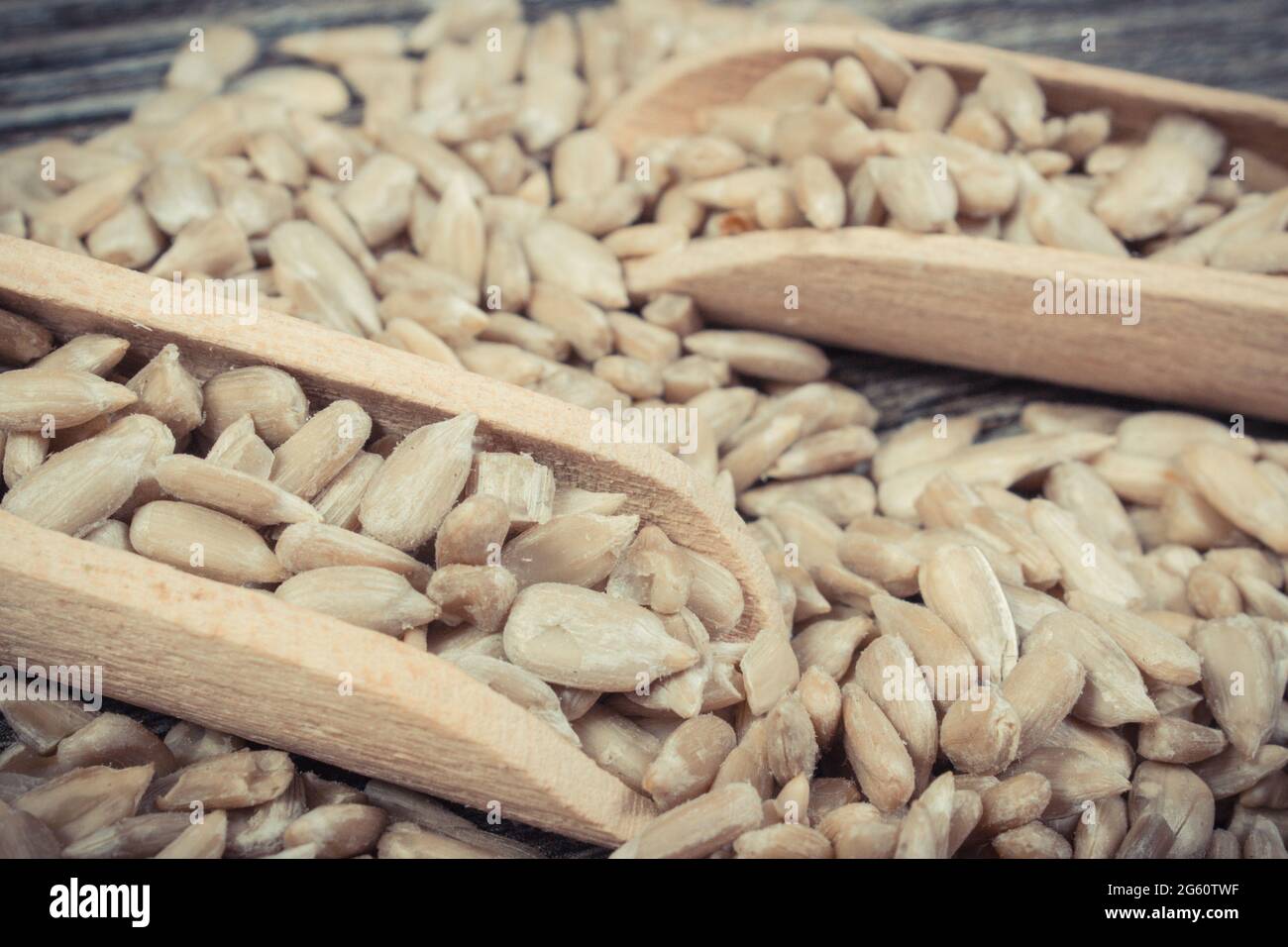 Heap of sunflower seeds containing natural vitamins and minerals