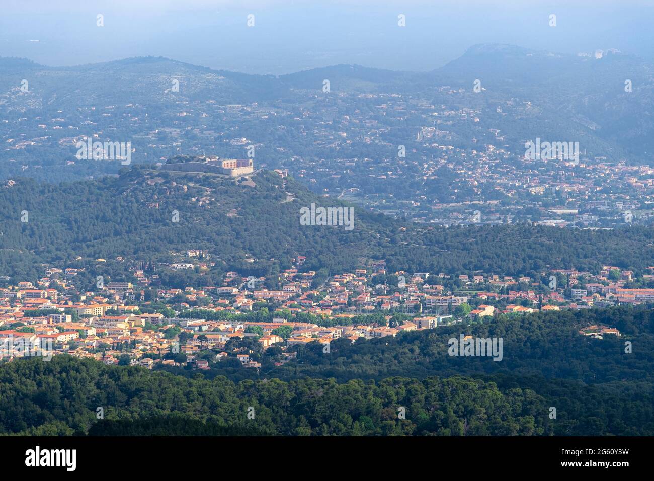 France, Var, Six-Fours-les-Plages, view over Six-Fours fort from the Cap  Sicié massif Stock Photo - Alamy