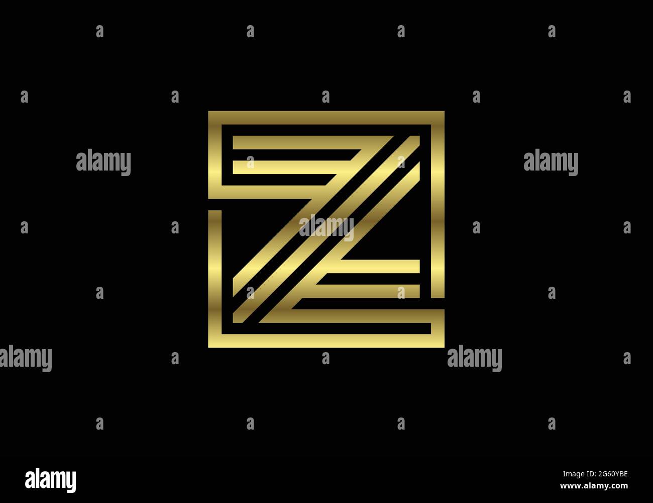 Golden Capital Lines Letter Z. Creative Line Letters Design, Graphic ...