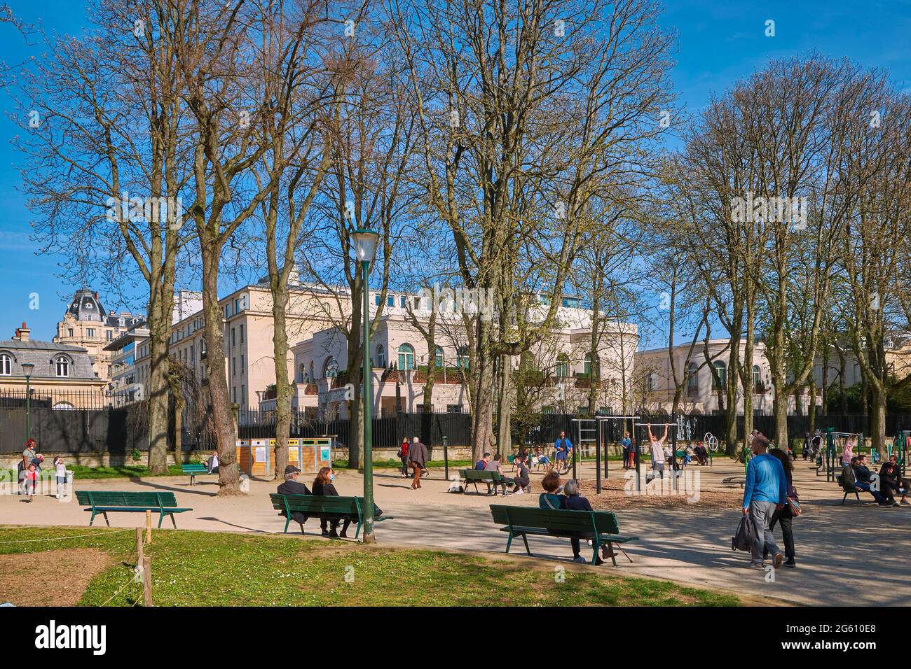 France, Paris, Jardin du Ranelagh, playground Stock Photo