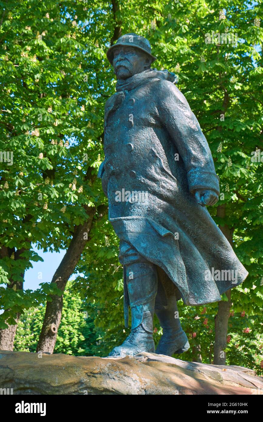 France, Paris, Champs Elysees Avenue, Georges Clemenceau statue by ...