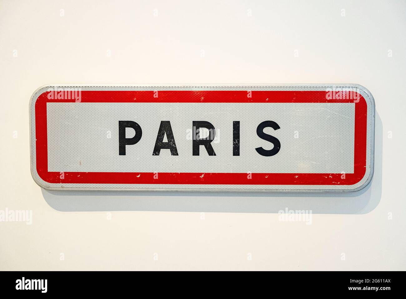 France, Paris, the Carnavalet museum, hall of the Paris signs, Paris road sign Stock Photo