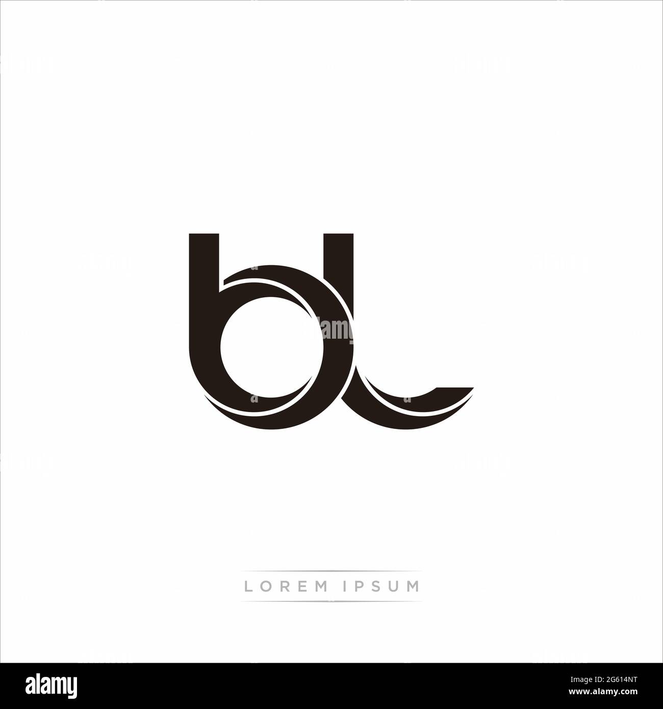 Initial Letter Split Lowercase Modern Monogram linked outline rounded logo isolated on white background Stock Vector