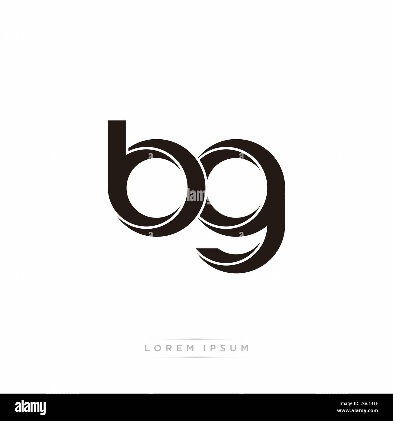 Initial Letter Split Lowercase Modern Monogram linked outline rounded logo isolated on white background Stock Vector