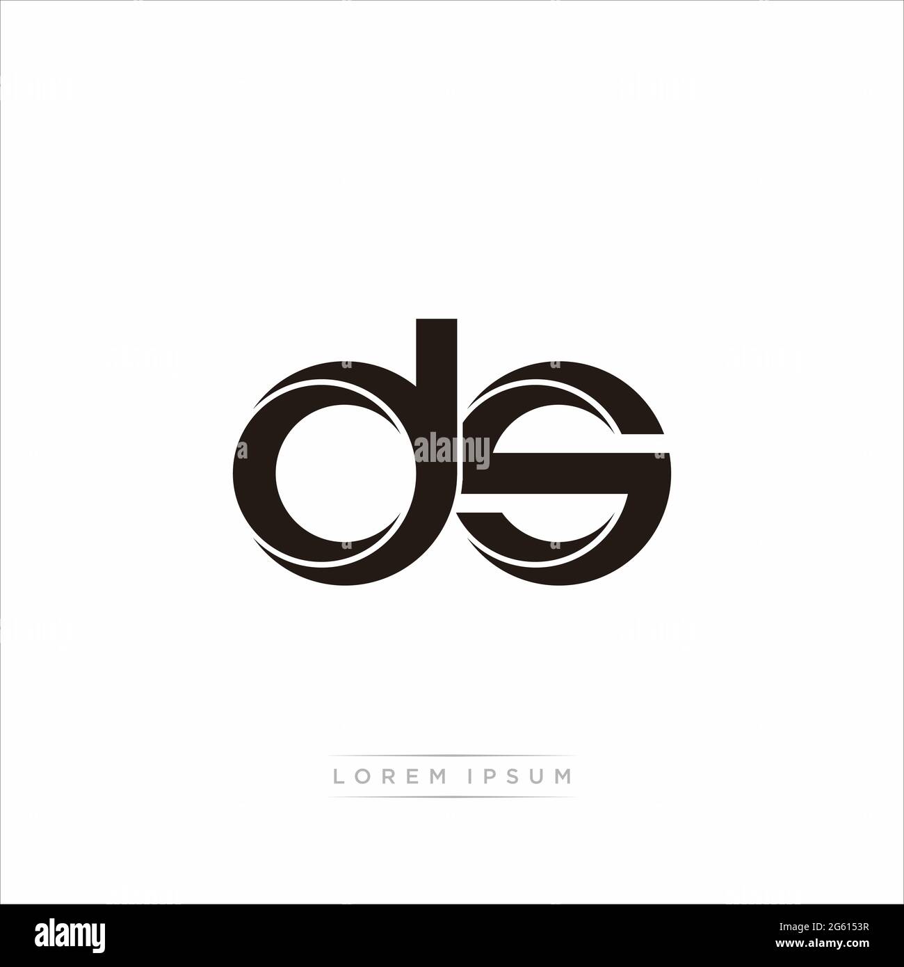 Initial Letter Split Lowercase Modern Monogram linked outline rounded logo isolated on white background Stock Vector