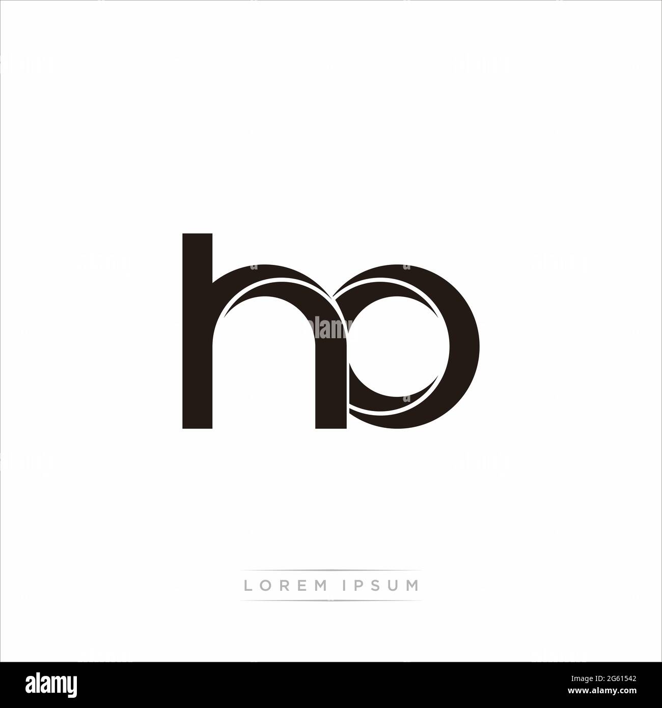 Initial Letter Split Lowercase Modern Monogram linked outline rounded logo isolated on white background Stock Vector