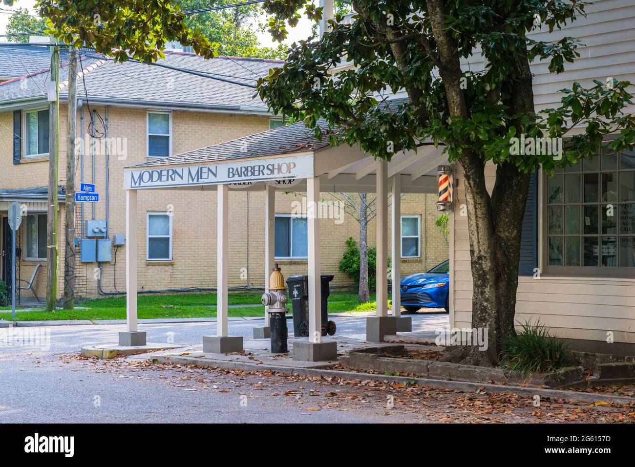 NEW ORLEANS, LA, USA JUNE 17, 2021 Modern Men Barber Shop in Uptown