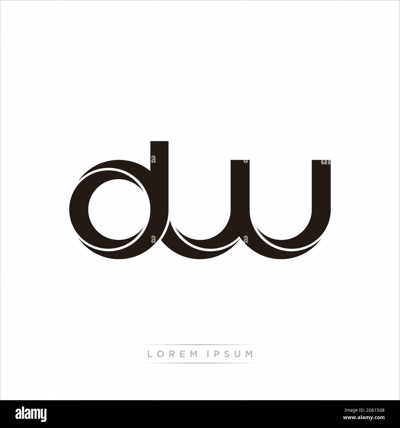 Initial Letter Split Lowercase Modern Monogram linked outline rounded logo isolated on white background Stock Vector