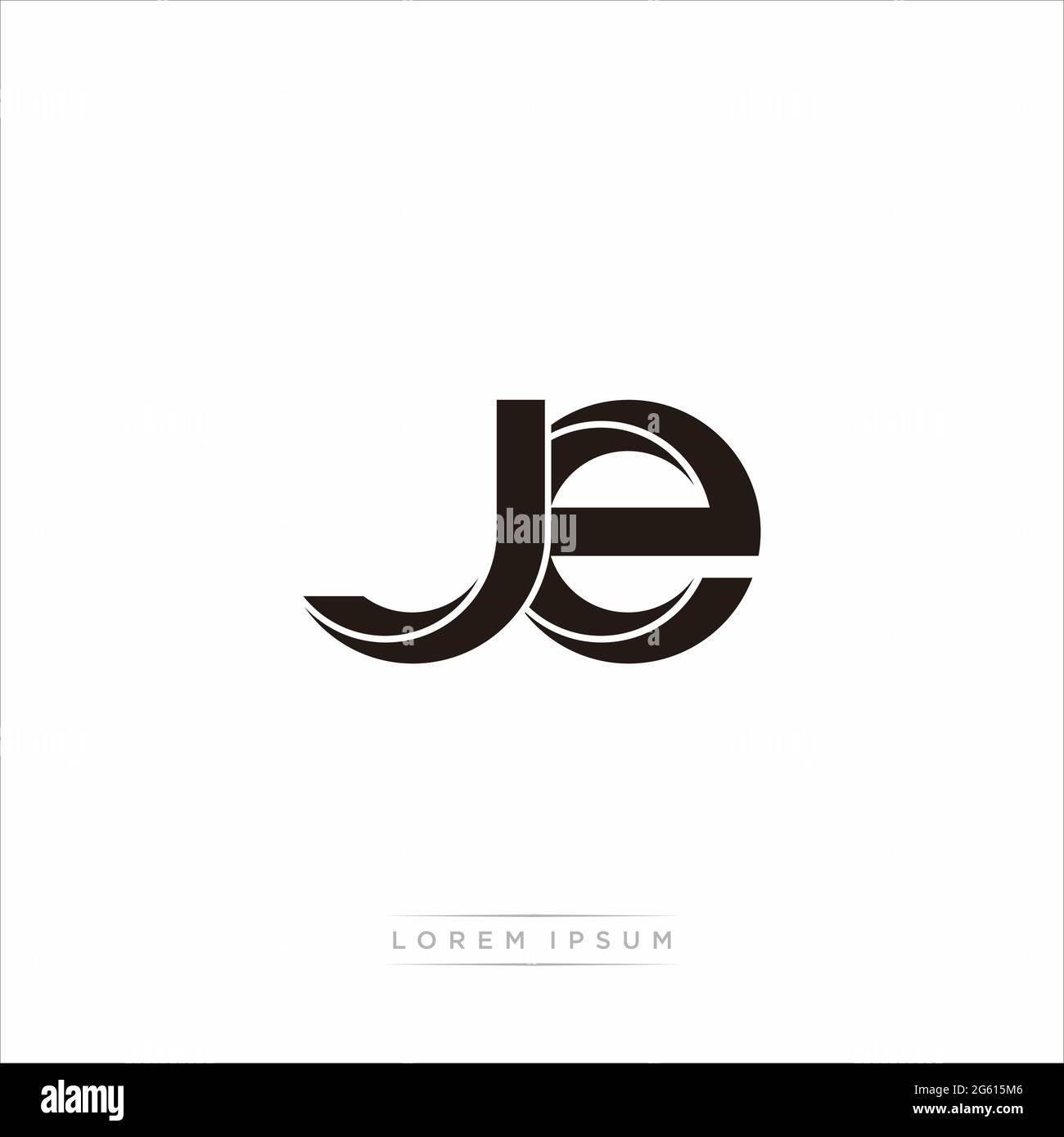 Initial Letter Split Lowercase Modern Monogram linked outline rounded logo isolated on white background Stock Vector