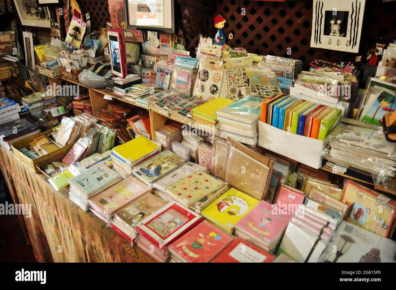 Decoration and interior antique bookstore local shop for Filipino people and travelers foreign select buy book magazine and gift in intramuros square Stock Photo