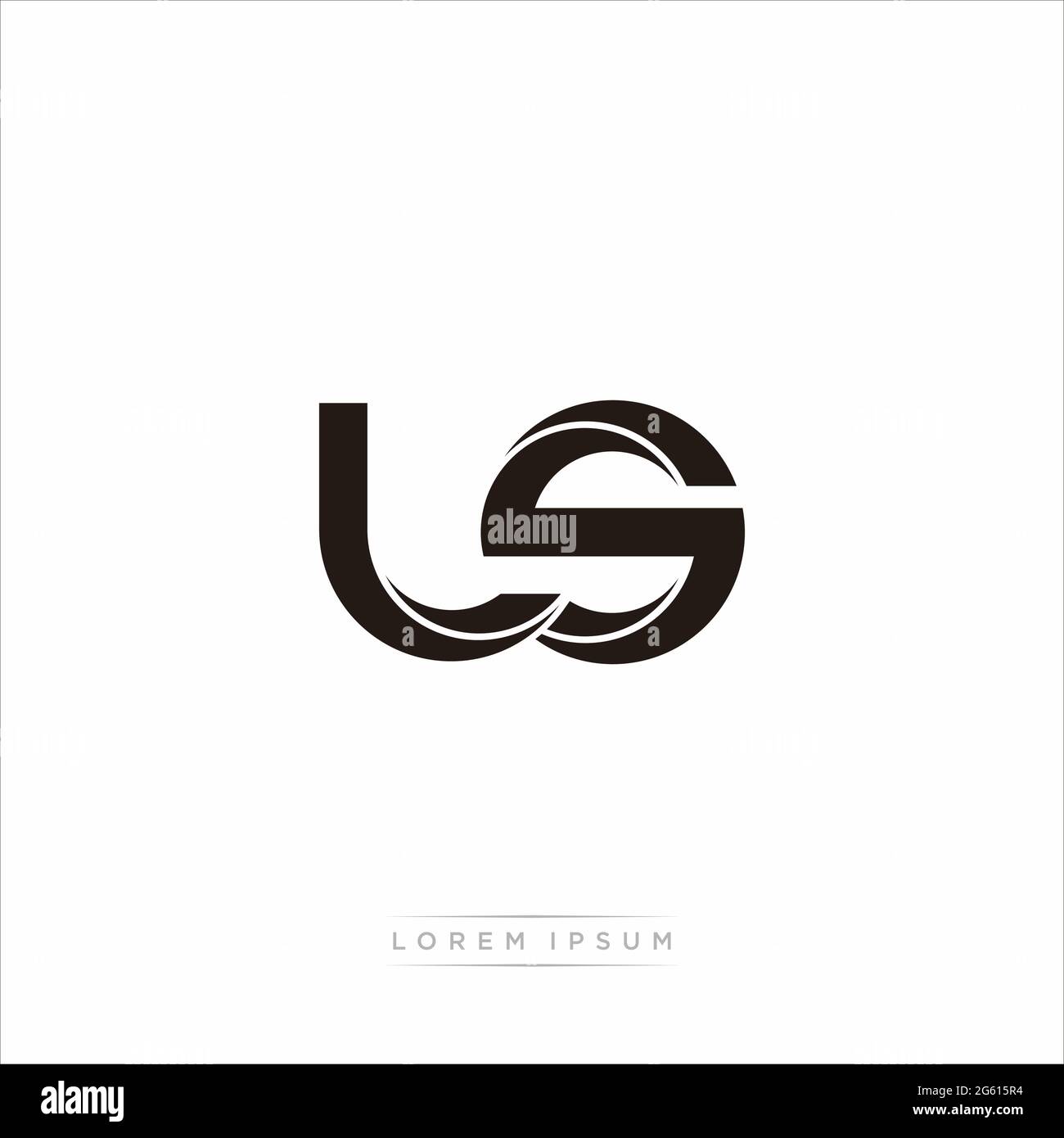 Initial Letter Split Lowercase Modern Monogram linked outline rounded logo isolated on white background Stock Vector