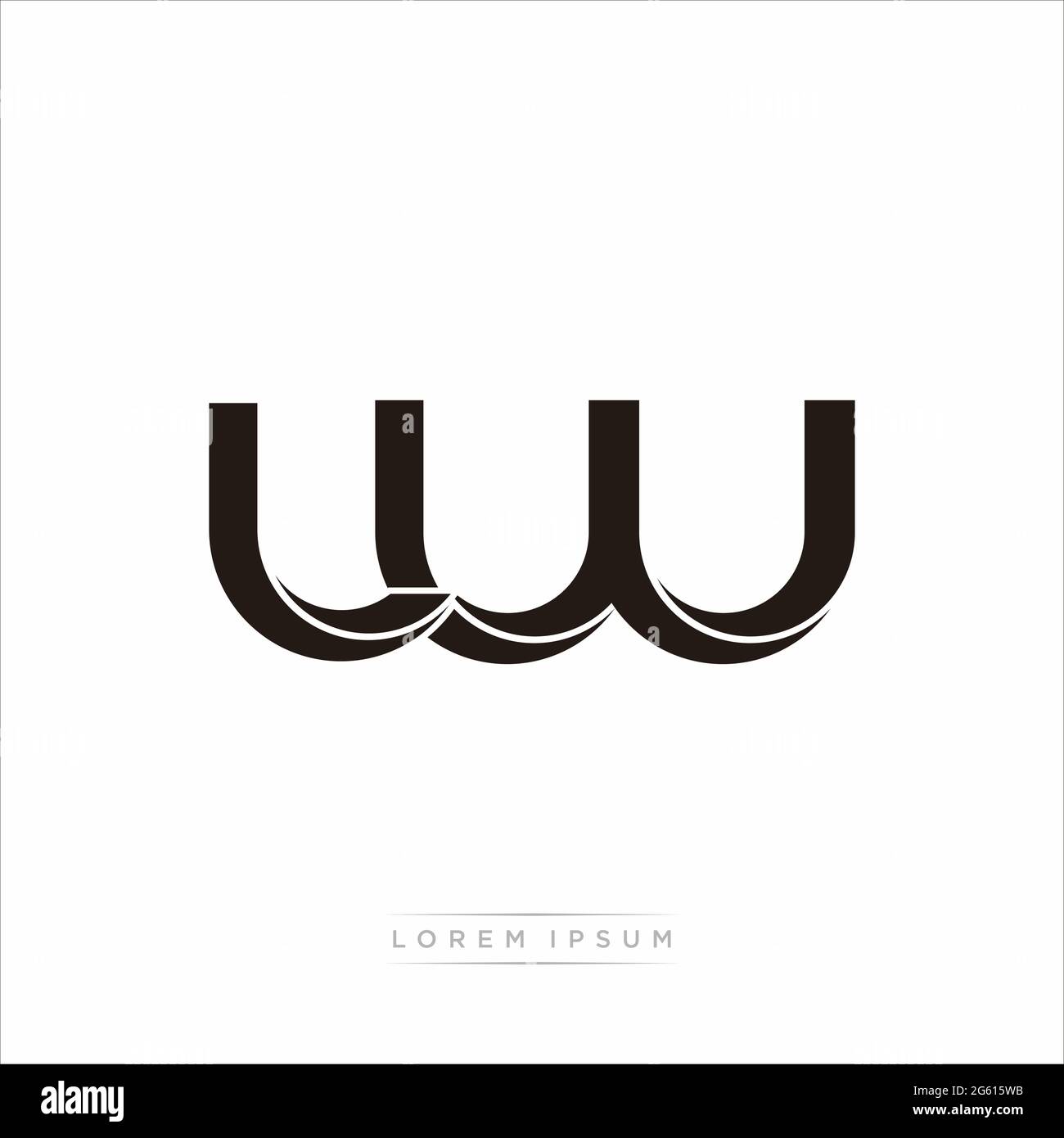 Initial Letter Split Lowercase Modern Monogram linked outline rounded logo isolated on white background Stock Vector