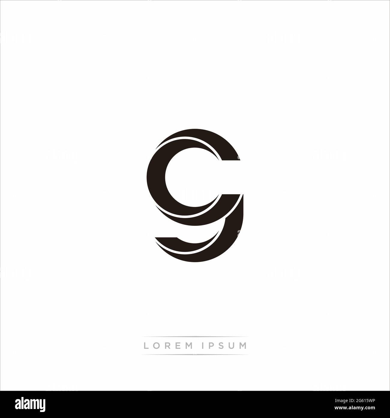 Initial Letter Split Lowercase Modern Monogram linked outline rounded logo isolated on white background Stock Vector