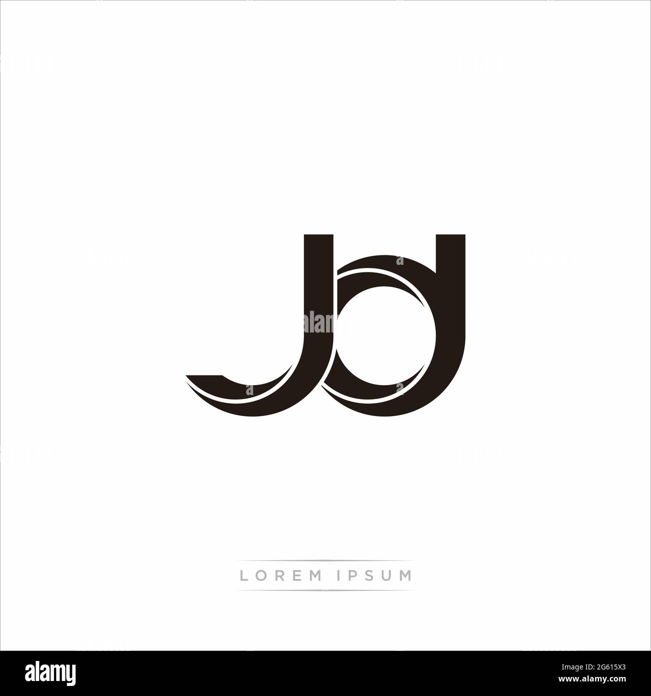 Initial Letter Split Lowercase Modern Monogram linked outline rounded logo isolated on white background Stock Vector