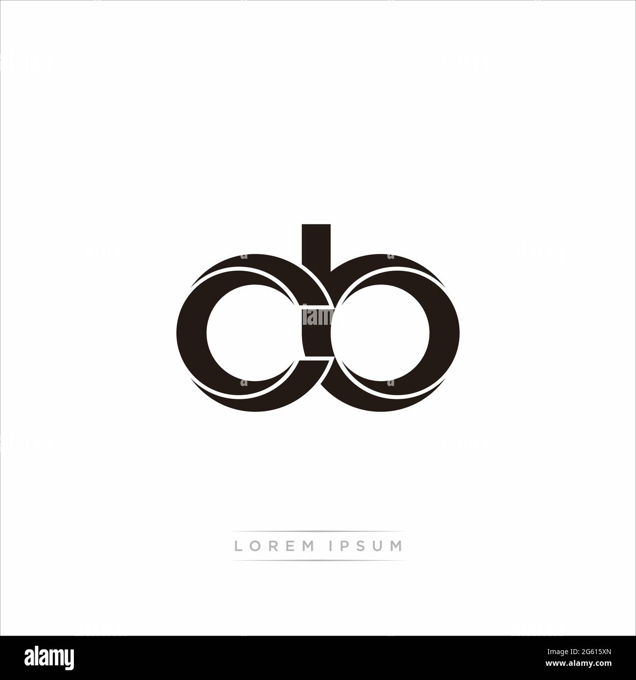 Initial Letter Split Lowercase Modern Monogram linked outline rounded logo isolated on white background Stock Vector