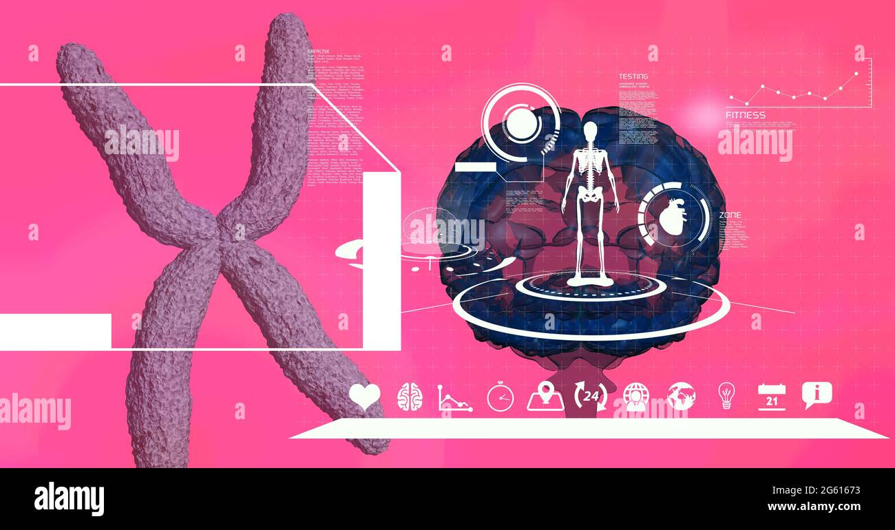 Digital interface with medical data processing over human brain against ...