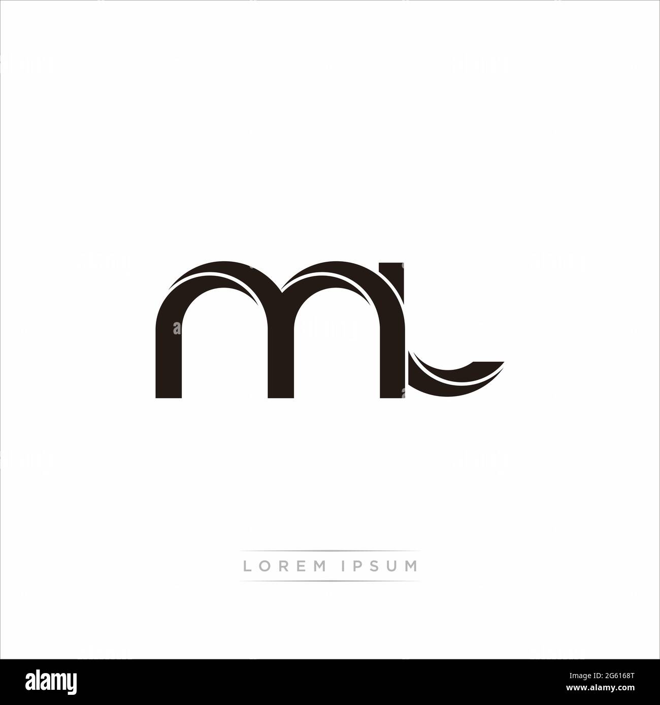 Initial Letter Split Lowercase Modern Monogram linked outline rounded logo isolated on white background Stock Vector