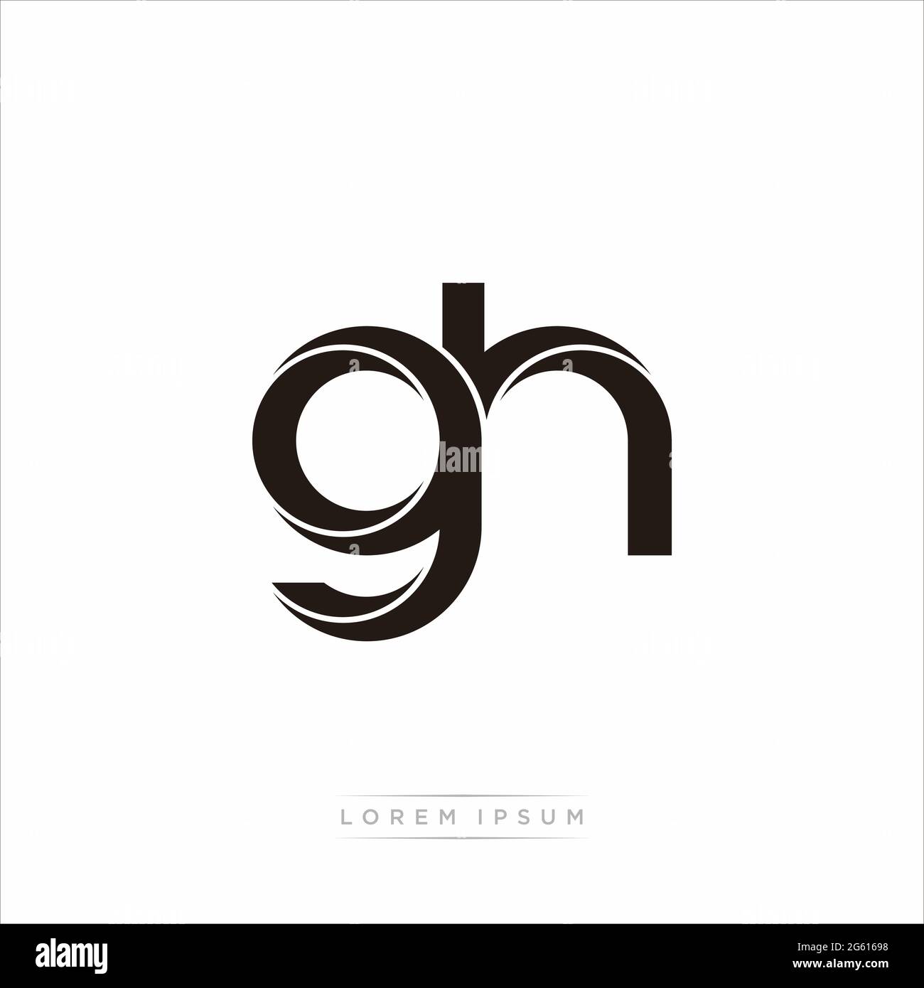 Initial Letter Split Lowercase Modern Monogram linked outline rounded logo isolated on white background Stock Vector