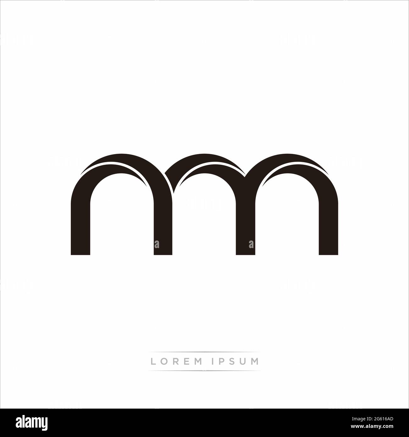 Initial Letter Split Lowercase Modern Monogram linked outline rounded logo isolated on white background Stock Vector