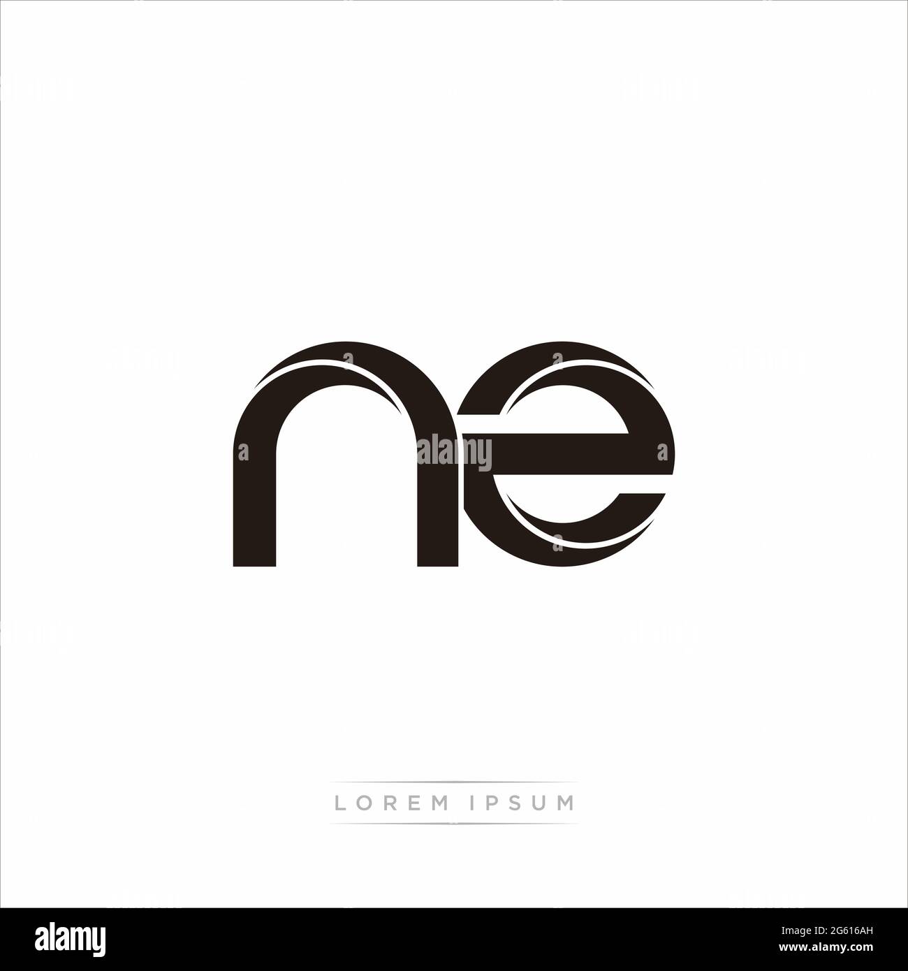 Initial Letter Split Lowercase Modern Monogram linked outline rounded logo isolated on white background Stock Vector