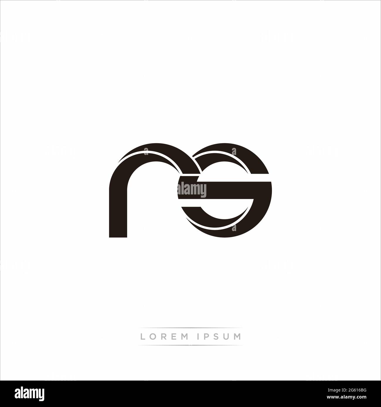 Initial Letter Split Lowercase Modern Monogram linked outline rounded logo isolated on white background Stock Vector