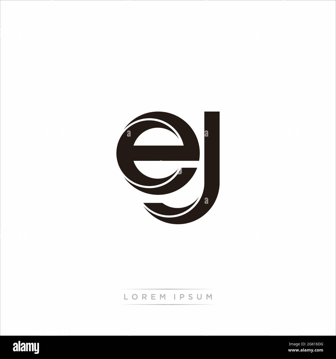 Initial Letter Split Lowercase Modern Monogram linked outline rounded logo isolated on white background Stock Vector