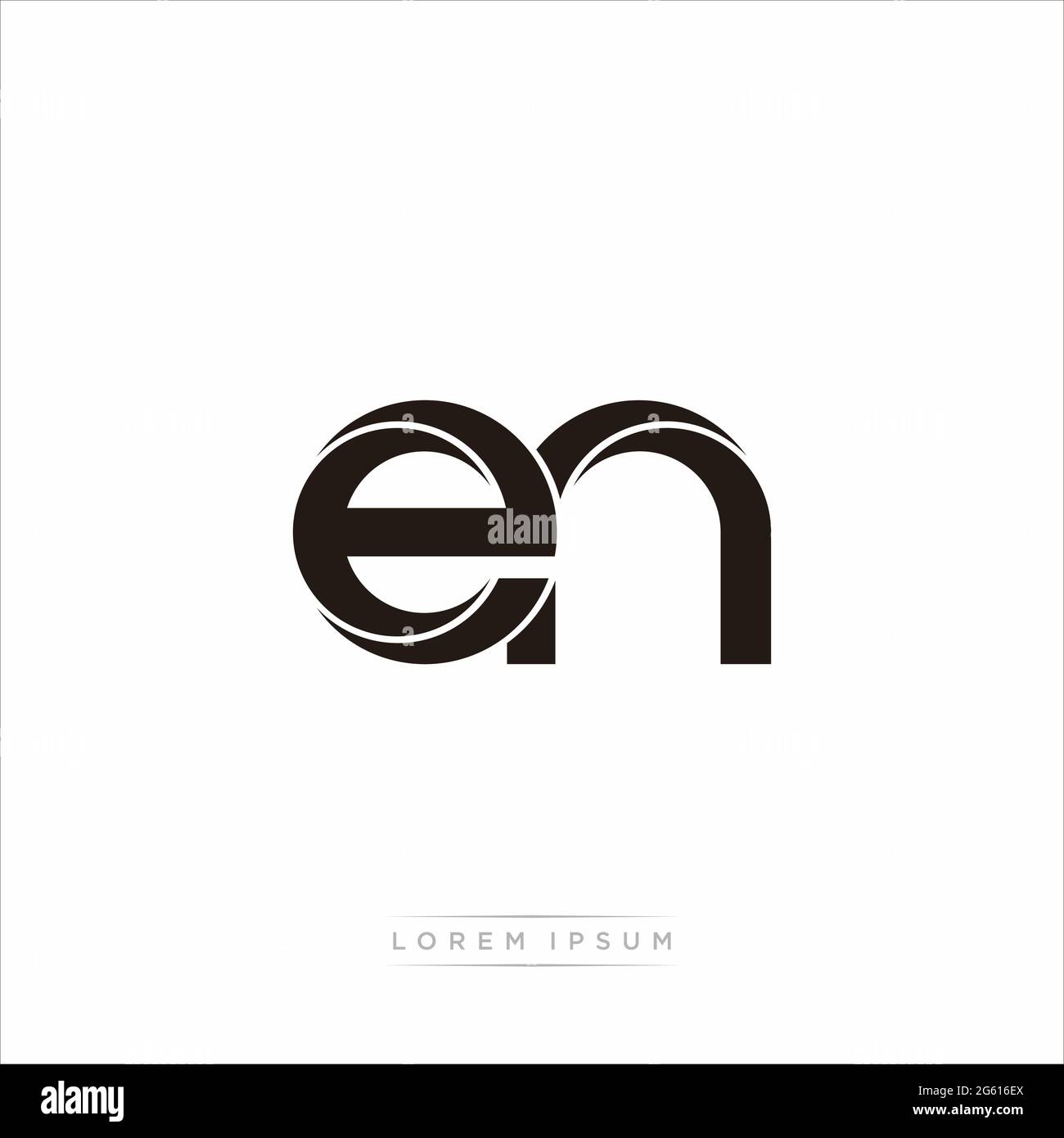 Initial Letter Split Lowercase Modern Monogram linked outline rounded logo isolated on white background Stock Vector