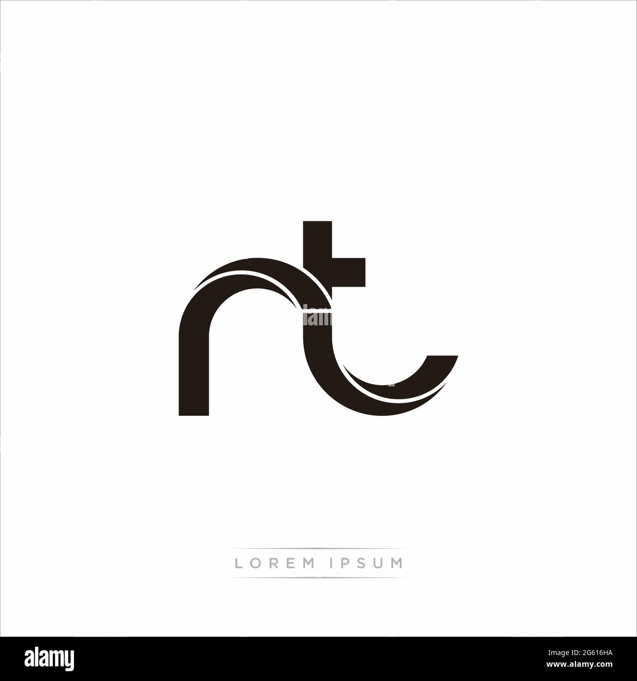 Initial Letter Split Lowercase Modern Monogram linked outline rounded logo isolated on white background Stock Vector