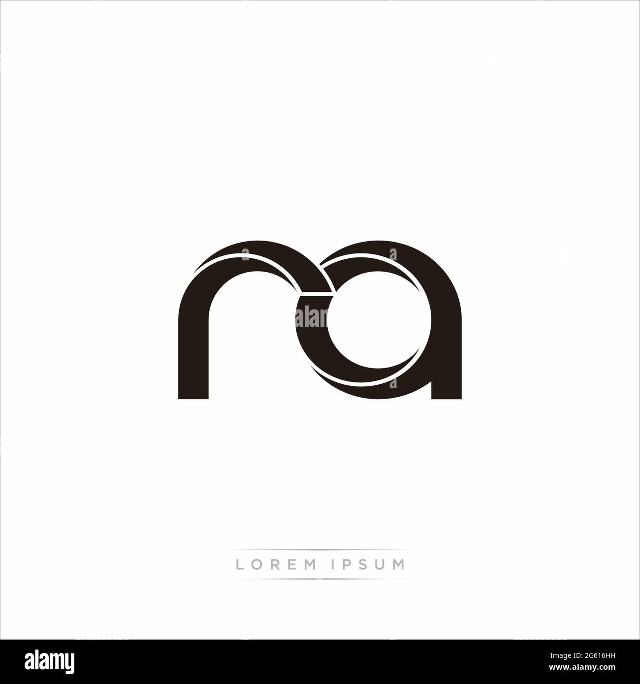 Initial Letter Split Lowercase Modern Monogram linked outline rounded logo isolated on white background Stock Vector