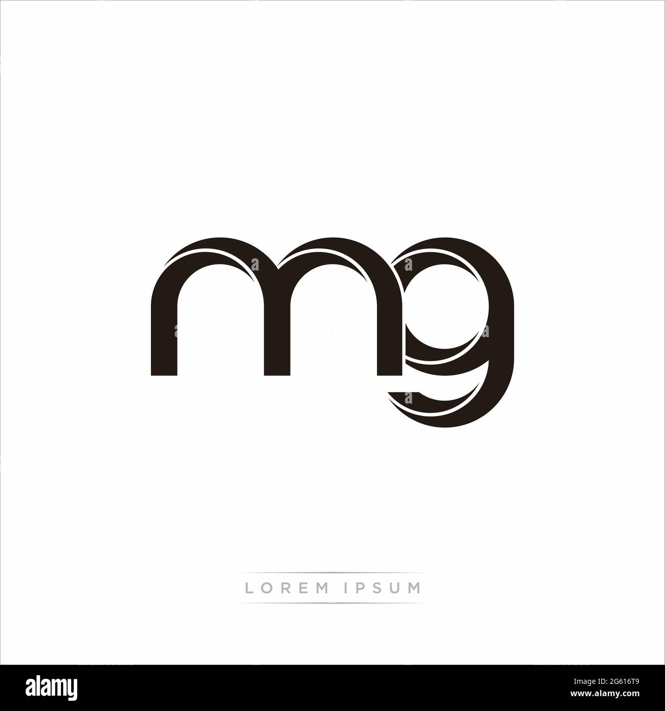 Initial Letter Split Lowercase Modern Monogram linked outline rounded logo isolated on white background Stock Vector