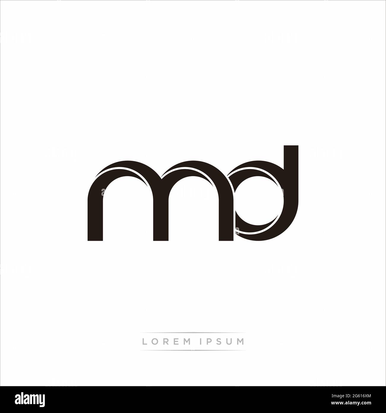 Initial Letter Split Lowercase Modern Monogram linked outline rounded logo isolated on white background Stock Vector