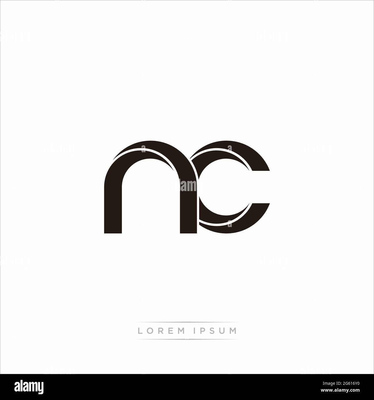 Initial Letter Split Lowercase Modern Monogram linked outline rounded logo isolated on white background Stock Vector