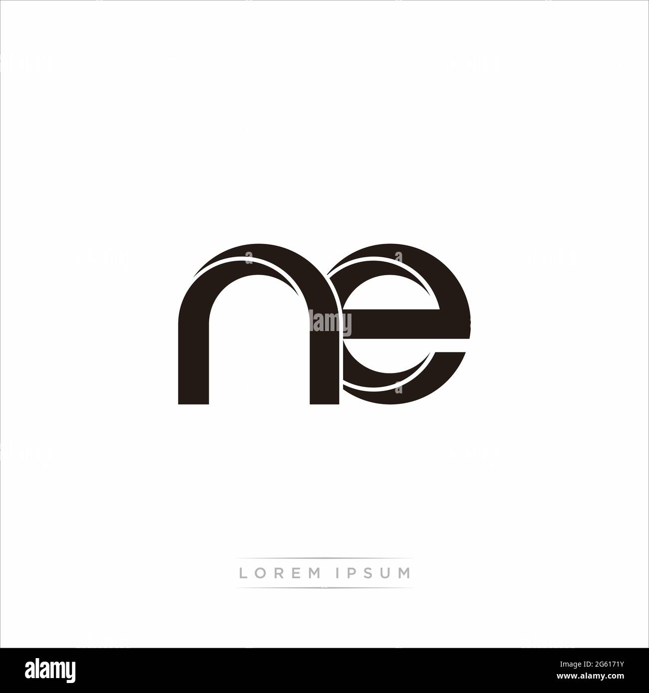 Initial Letter Split Lowercase Modern Monogram linked outline rounded logo isolated on white background Stock Vector