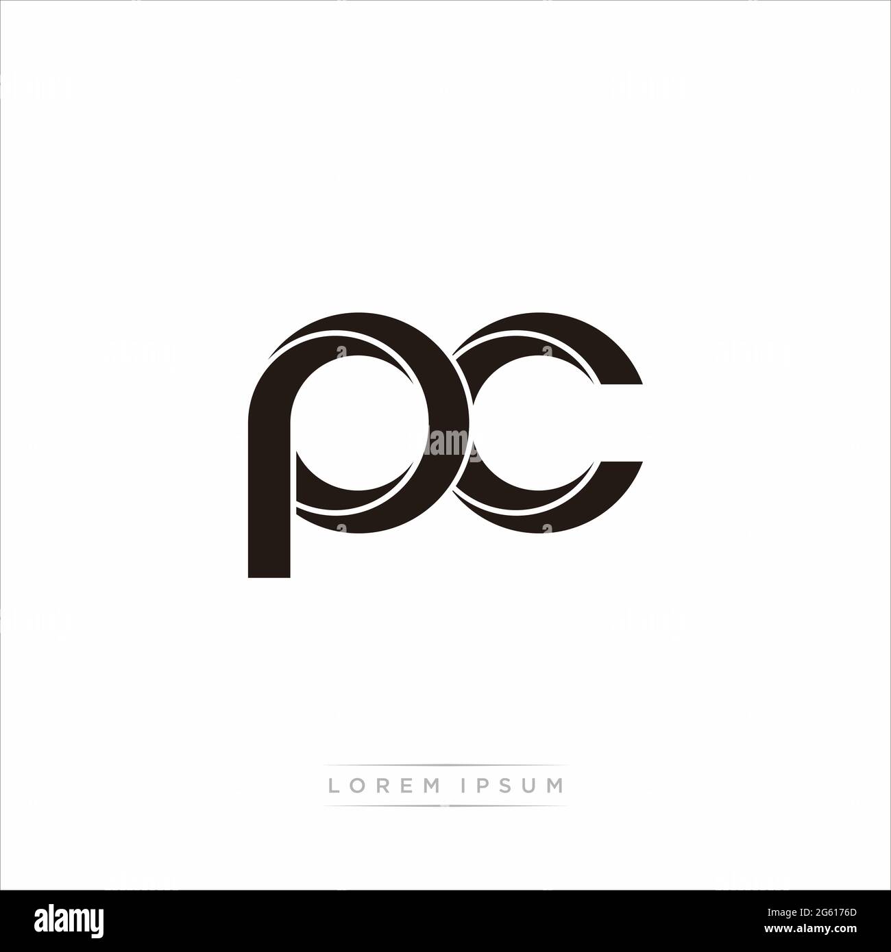 Initial Letter Split Lowercase Modern Monogram linked outline rounded logo isolated on white background Stock Vector