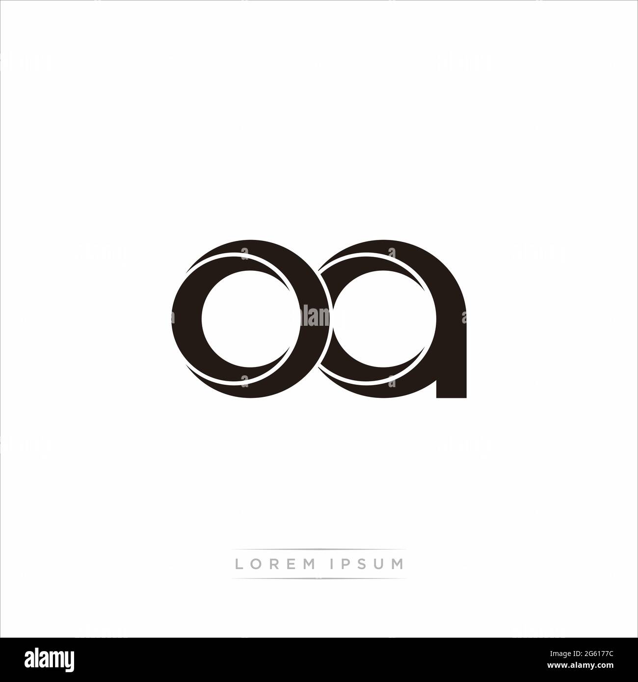 Initial Letter Split Lowercase Modern Monogram linked outline rounded logo isolated on white background Stock Vector