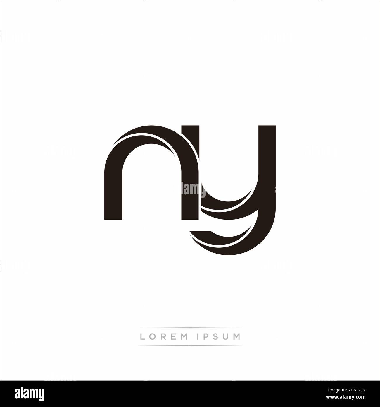 Initial Letter Split Lowercase Modern Monogram linked outline rounded logo isolated on white background Stock Vector