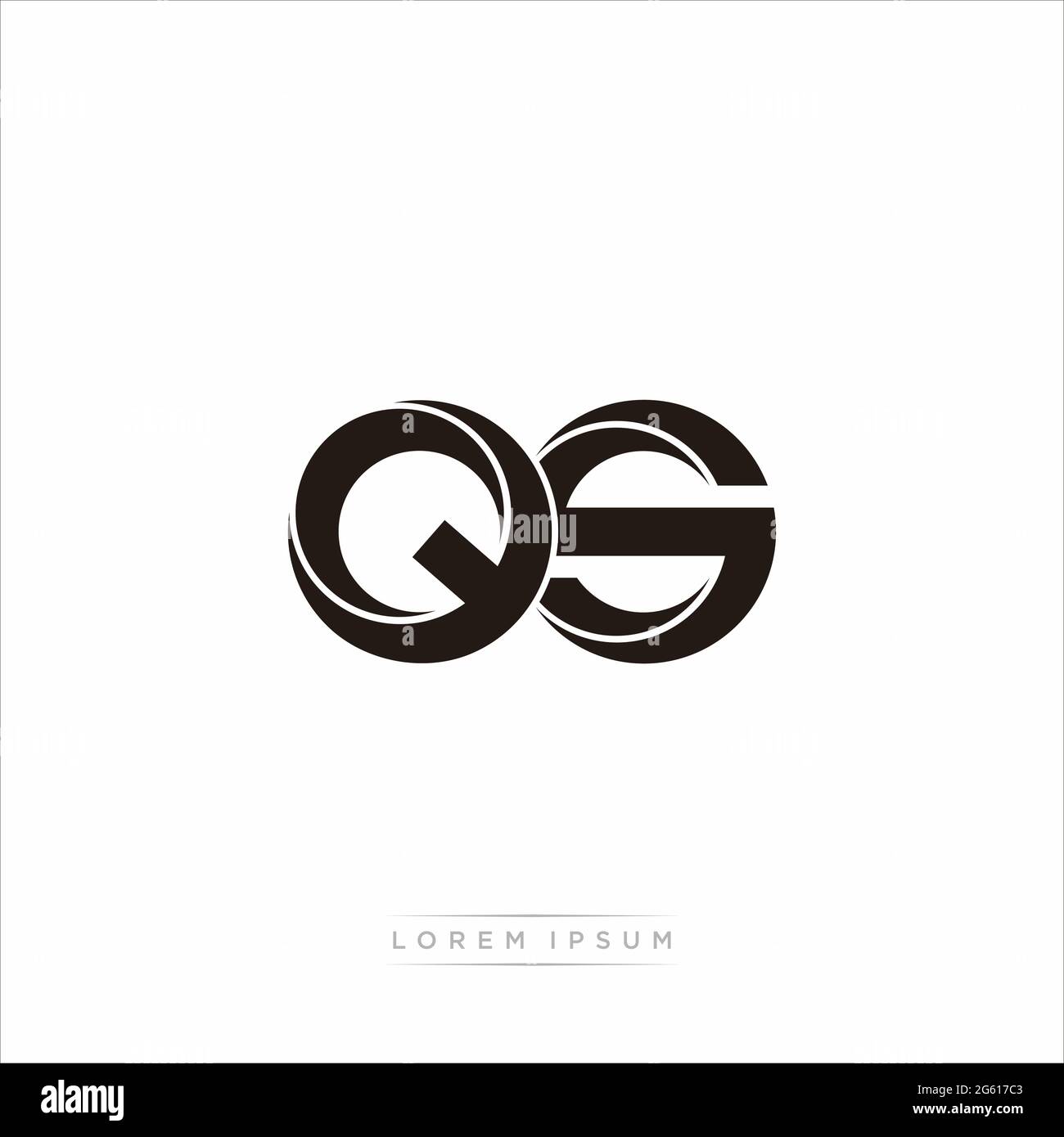 Initial Letter Split Lowercase Modern Monogram linked outline rounded logo isolated on white background Stock Vector