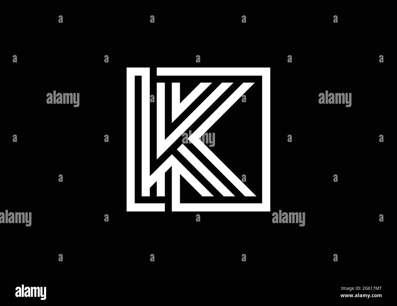 Capital Lines Letter K. Creative Line Letters Design, Graphic Alphabet ...