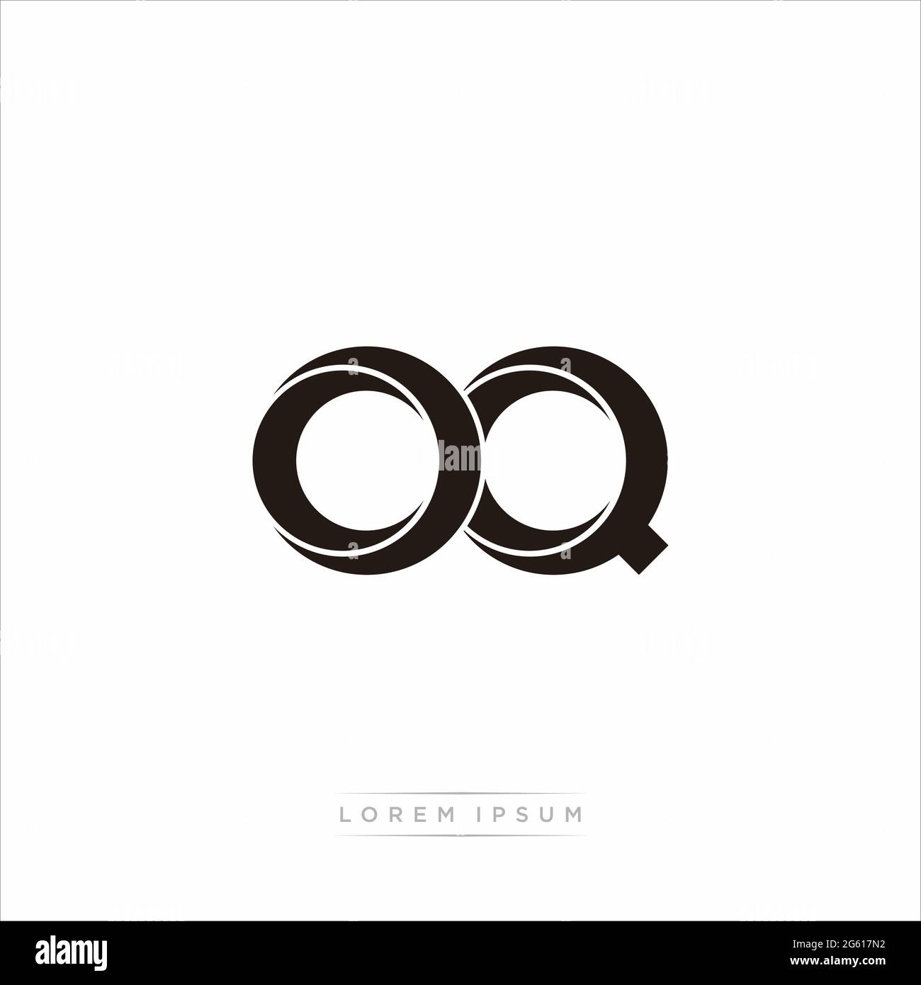 Initial Letter Split Lowercase Modern Monogram linked outline rounded logo isolated on white background Stock Vector
