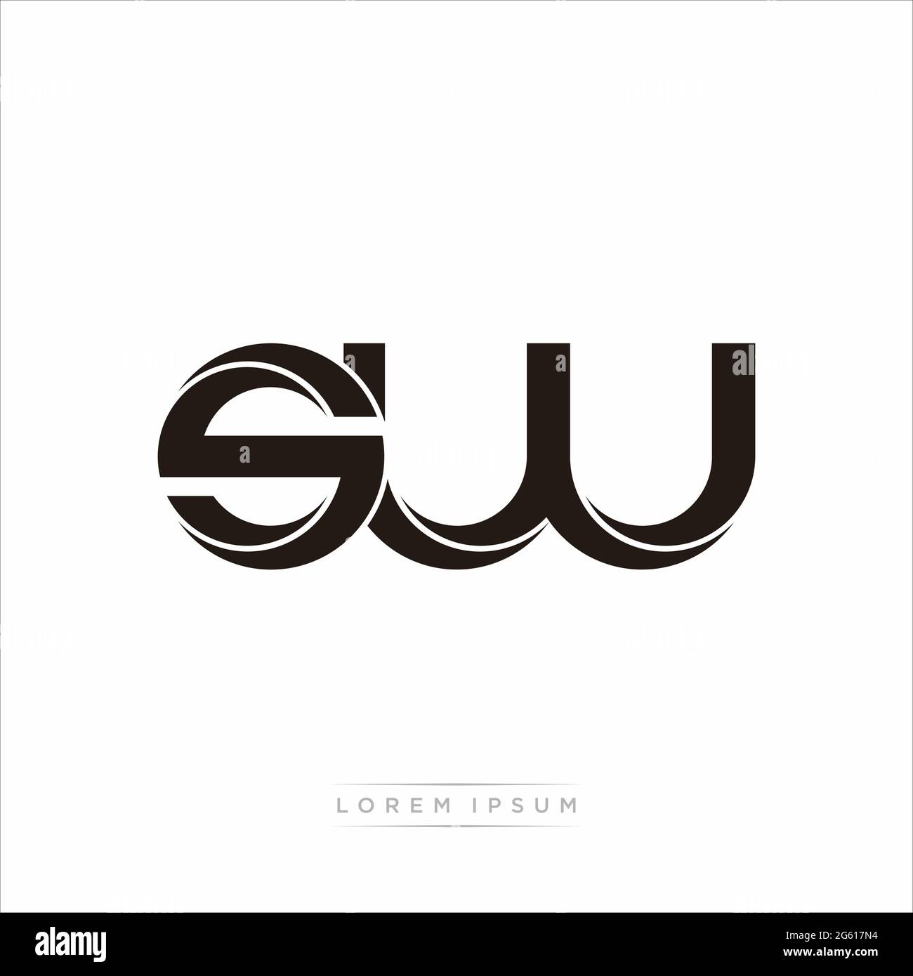Initial Letter Split Lowercase Modern Monogram linked outline rounded logo isolated on white background Stock Vector