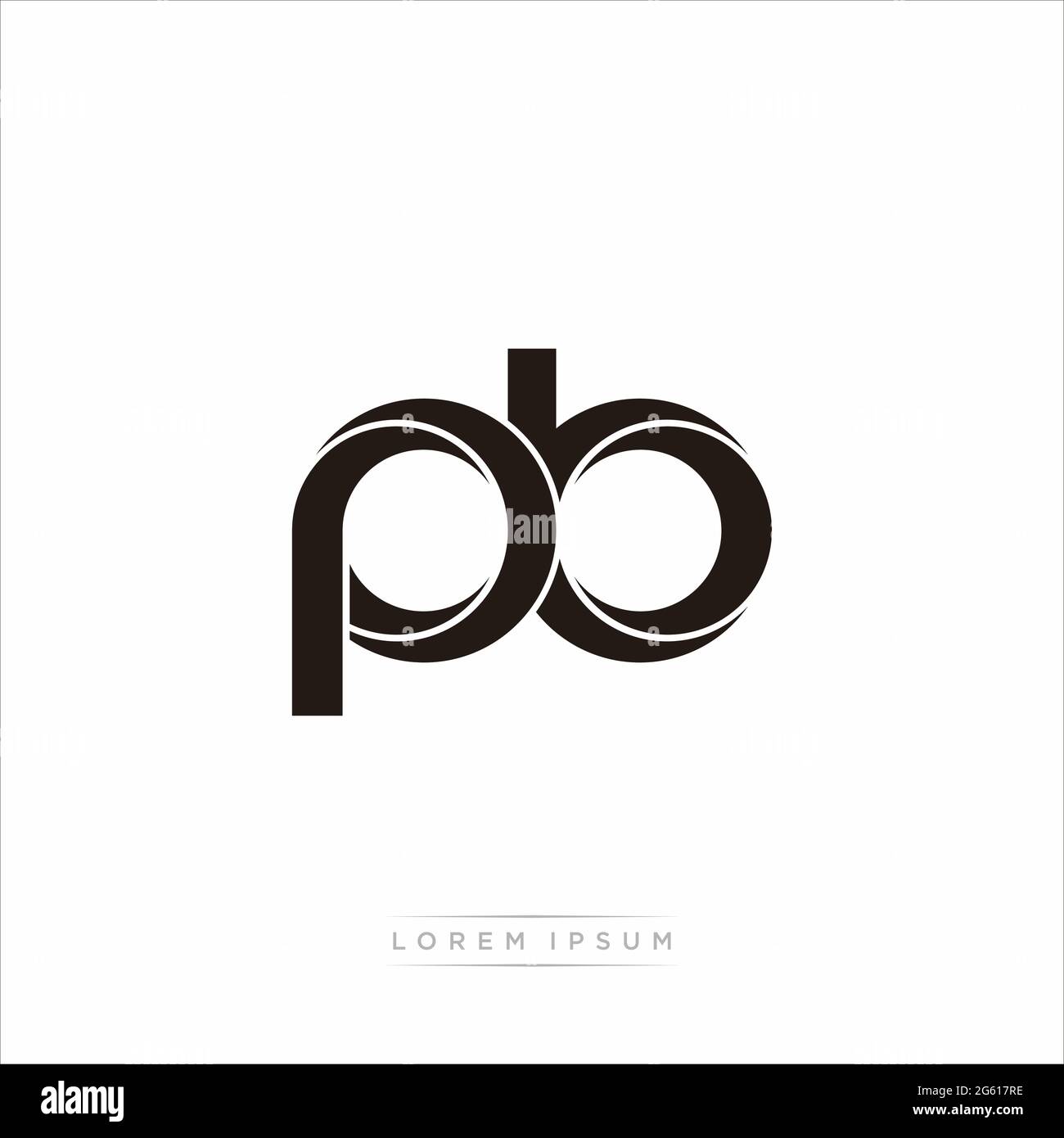 Initial Letter Split Lowercase Modern Monogram linked outline rounded logo isolated on white background Stock Vector
