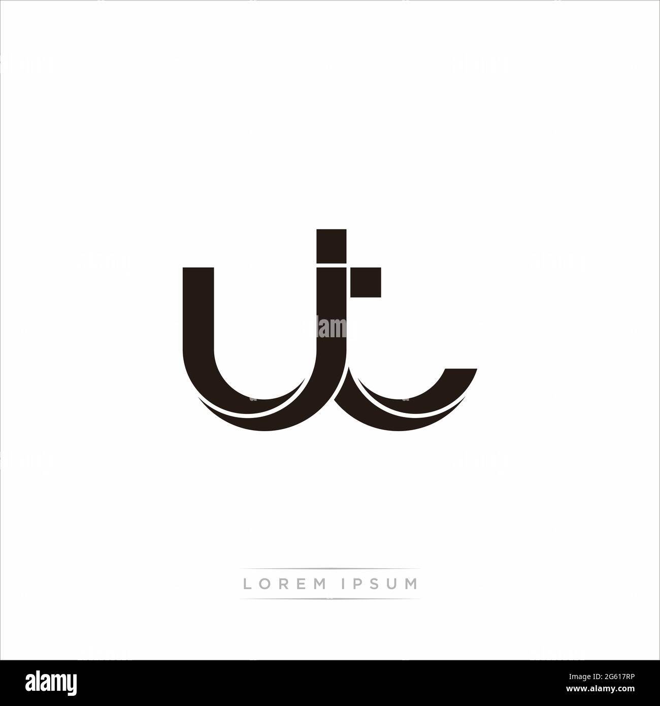 Initial Letter Split Lowercase Modern Monogram linked outline rounded logo isolated on white background Stock Vector