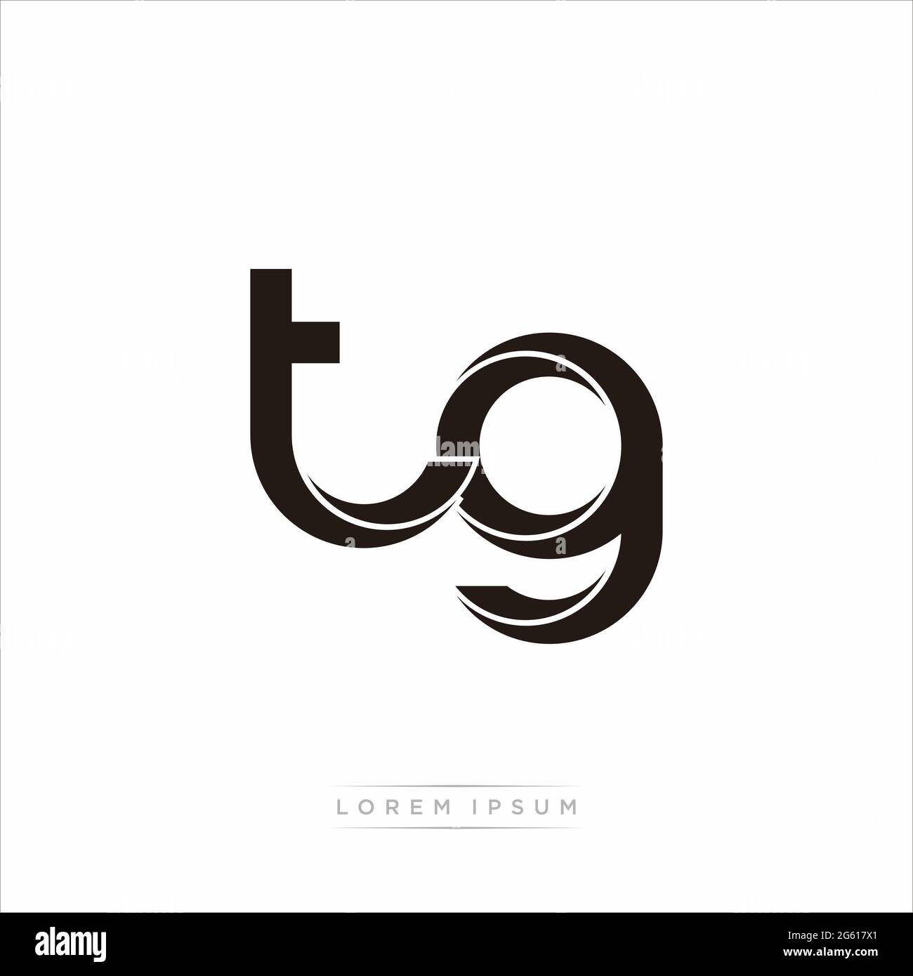 Initial Letter Split Lowercase Modern Monogram linked outline rounded logo isolated on white background Stock Vector