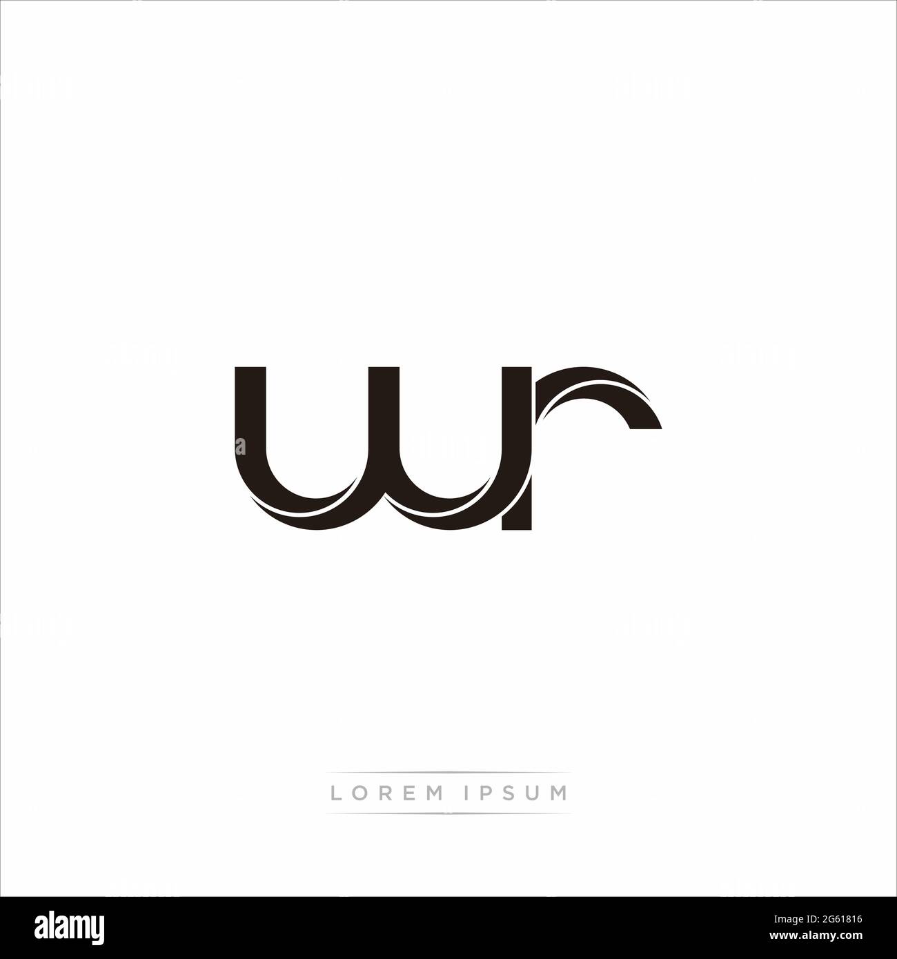 Initial Letter Split Lowercase Modern Monogram linked outline rounded logo isolated on white background Stock Vector