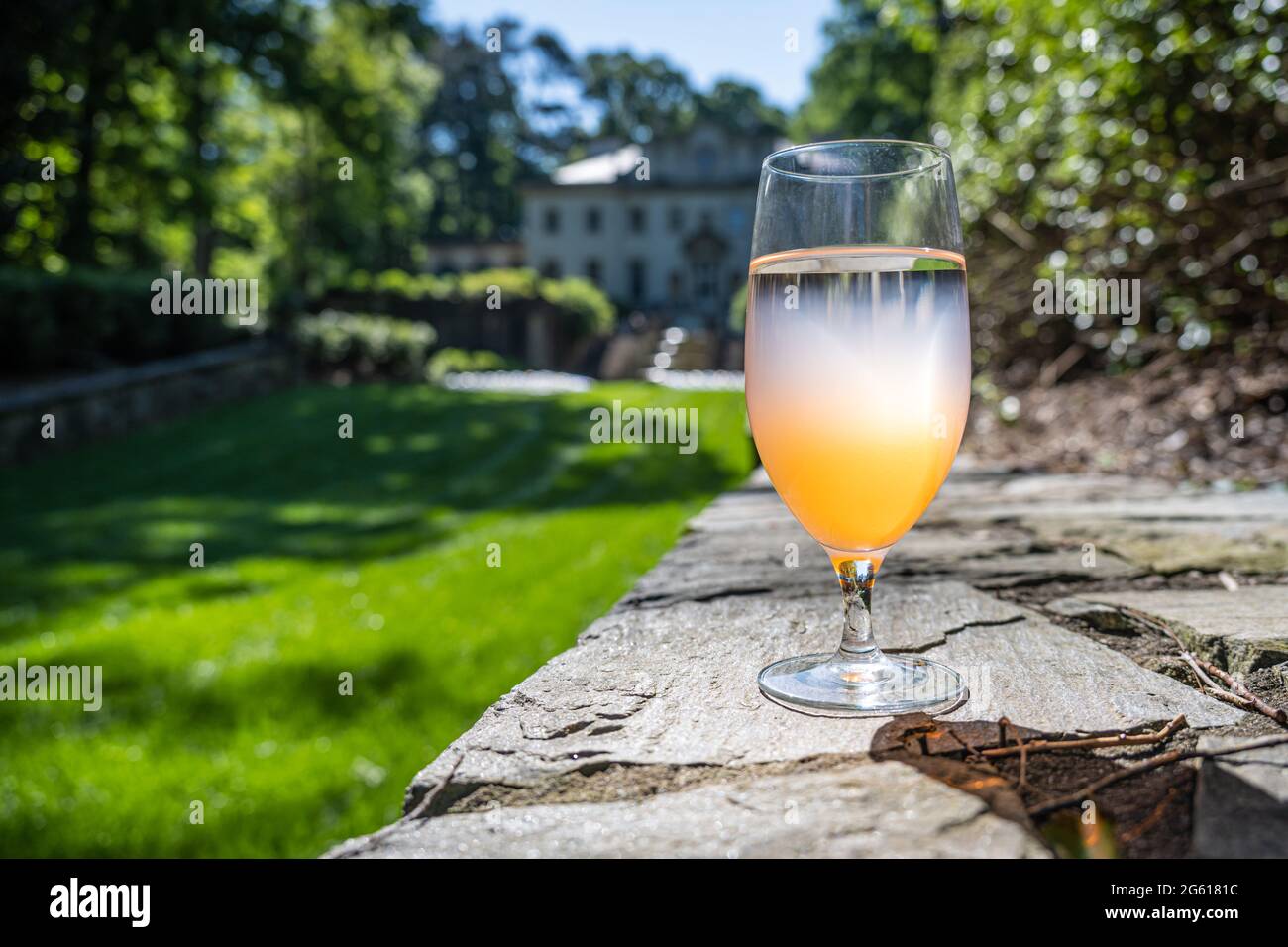 The Swan House mansion at the Atlanta History Center provides an upscale venue for private weddings and corporate events in Buckhead, Atlanta, Georgia. Stock Photo