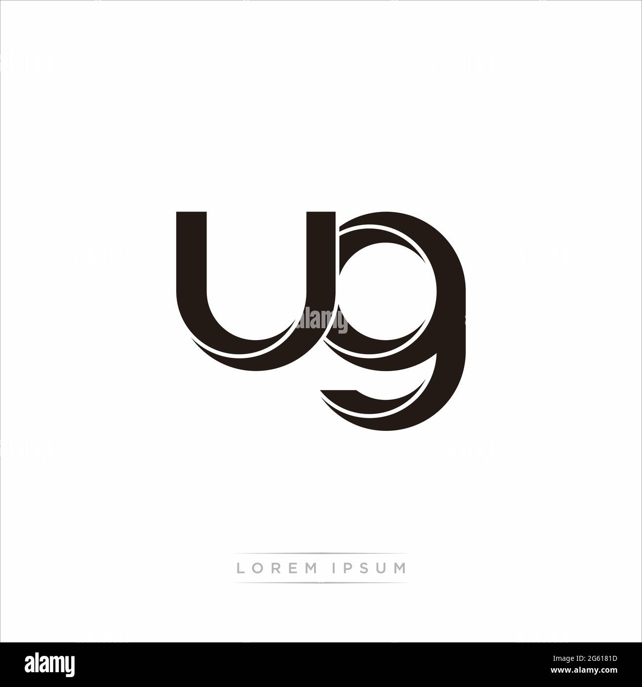 Initial Letter Split Lowercase Modern Monogram linked outline rounded logo isolated on white background Stock Vector