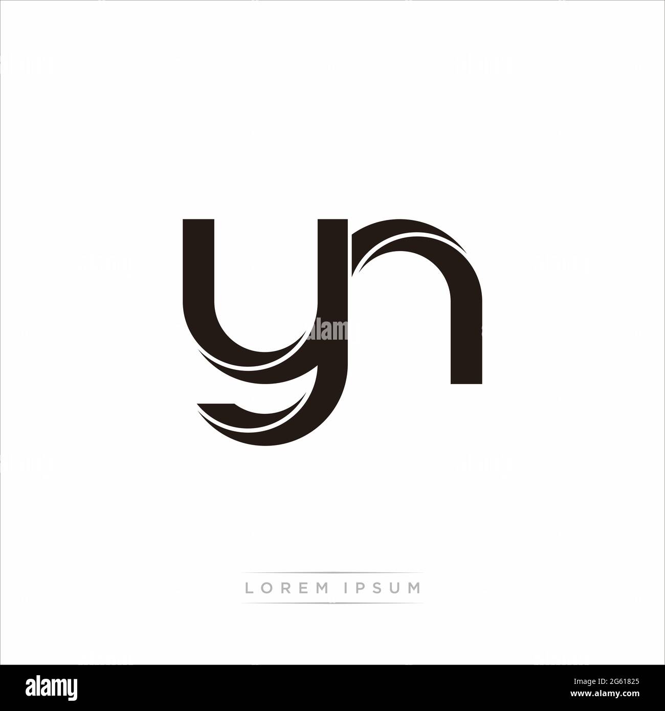 Initial Letter Split Lowercase Modern Monogram linked outline rounded logo isolated on white background Stock Vector