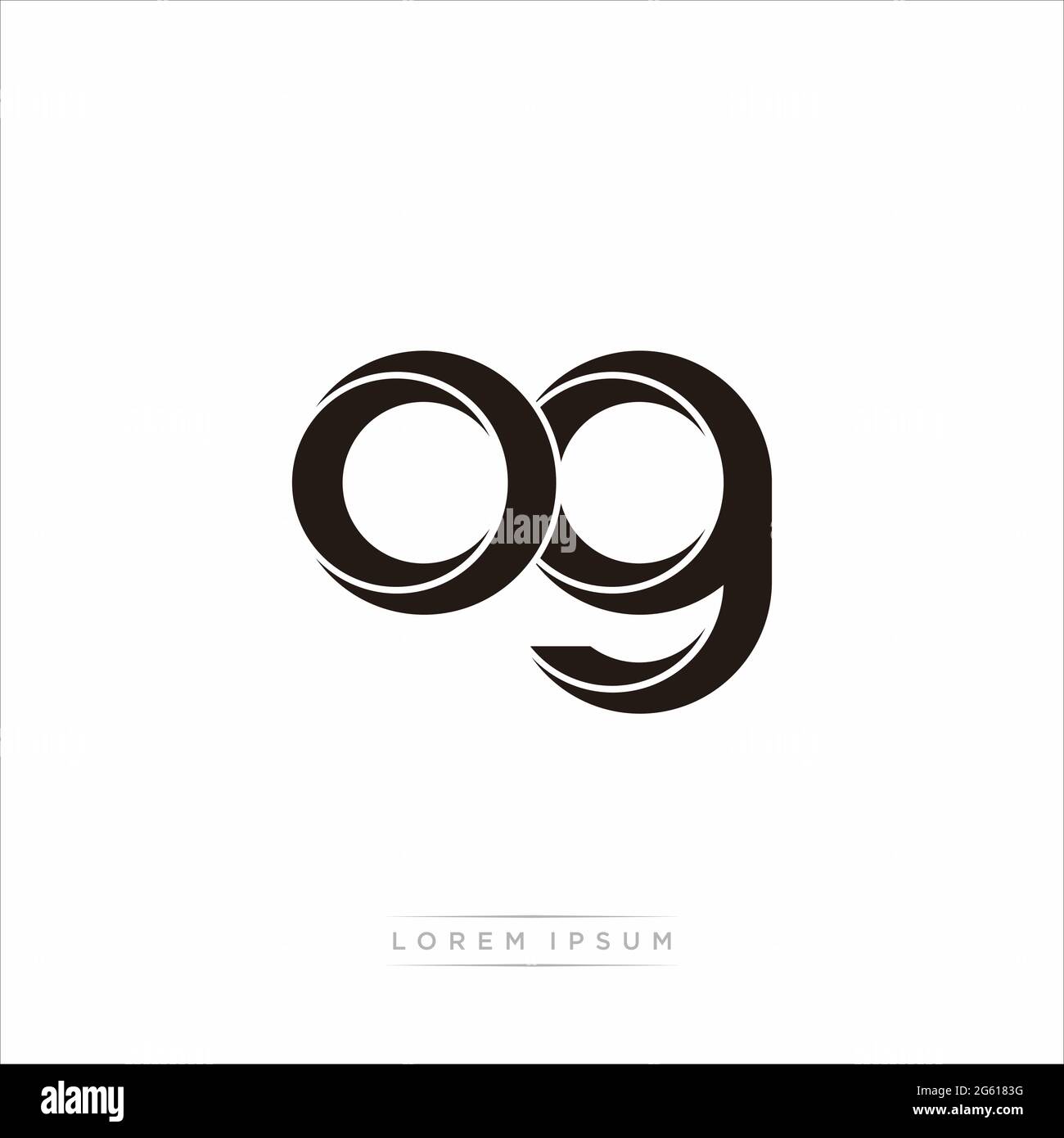 Initial Letter Split Lowercase Modern Monogram linked outline rounded logo isolated on white background Stock Vector