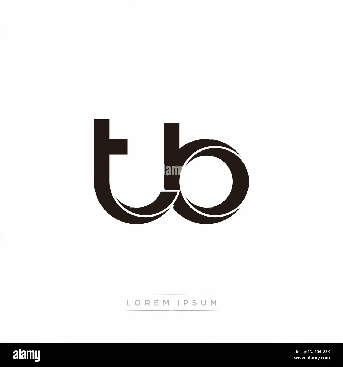 Initial Letter Split Lowercase Modern Monogram linked outline rounded logo isolated on white background Stock Vector